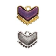 Cymbal - Charm para Chevron Bead 11x12 mm - Ramos - Antique Silver x1