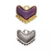 Cymbal - Charm para Chevron Bead 11x12 mm - Ramos - Antique Silver x1