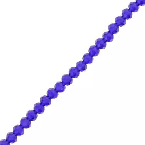 Cuentas redondas facetadas - redondas aplanadas 3.5x3 mm - Azul oscuro x35cm