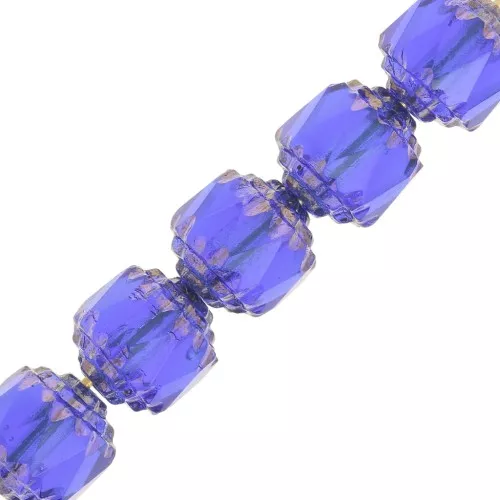 Facetadas Antiguas 8 mm Sapphire Bronce x10