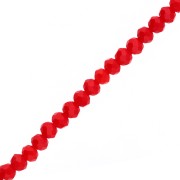 Cuentas facetadas redondas - redondas aplanadas 3.5x3 mm - Coral Rojo Oscuro x33cm