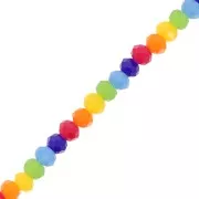 Cuentas redondas facetadas - redondas aplanadas de 3 x 2,5 mm - Multicolor x 43 cm