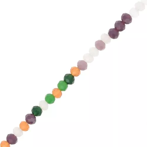 Cuentas redondas facetadas - redondas aplanadas 3.5x3mm - Multicolor x34cm