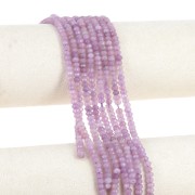 Cuenta redonda aplanada facetada 4.5x3mm piedra preciosa teñida Cuarzo parma x35cm