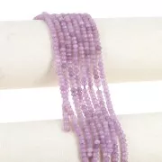 Cuenta redonda aplanada facetada 4.5x3mm piedra preciosa teñida Cuarzo parma x35cm