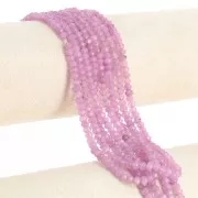 Cuenta redonda aplanada facetada 4.5x3mm piedra preciosa teñida Cuarzo parma x35cm