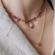 Cuentas redondas facetadas aplanadas 4x3mm Cuarzo Rosa Oscuro teñido gemstonex35cm