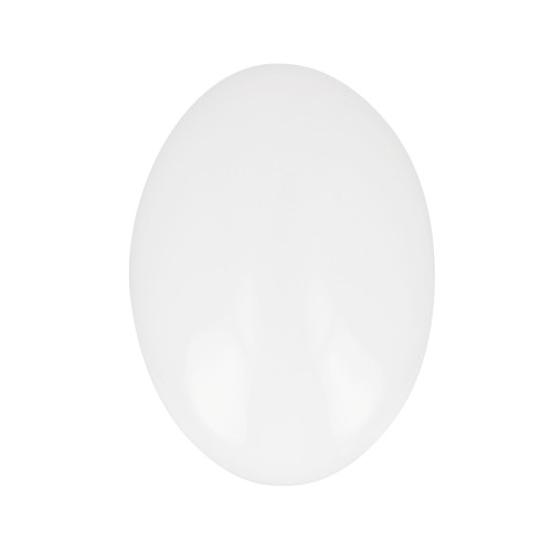 Cabujón de vidrio ovalado 14x10 mm - Blanco x1