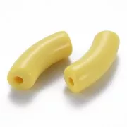 Perlas de tubo curvado 35x11 mm en acrílico opaco - Amarillo x6