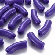 Perlas de tubo curvado de acrílica opaca 35x11 mm - Morado oscuro x6