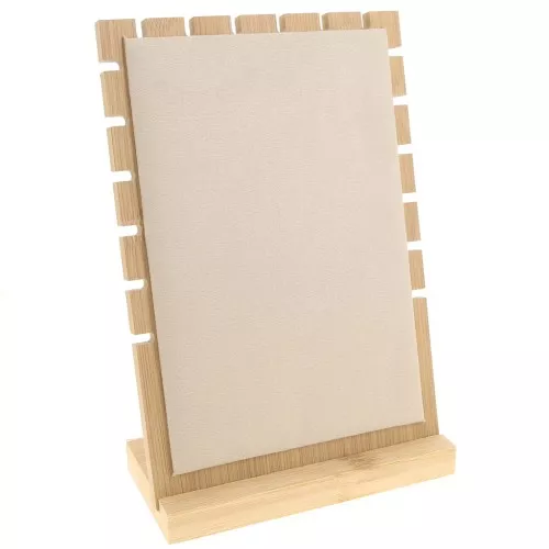 Joyero para collar - Présentoir chevalet 25x17 cm bambù - gamuza Beige