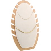 Porta joyas para collar - Présentoir chevalet 27.5x16cm Bambù - Gamuza Beige
