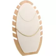 Porta joyas para collar - Présentoir chevalet 27.5x16cm Bambù - Gamuza Beige