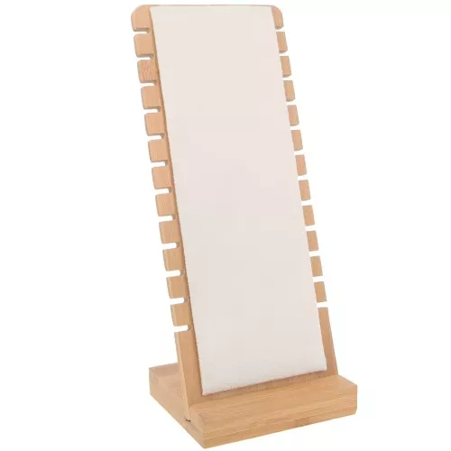 Joyero para collar -Expositor de joyas 27x11cm Bambù - Gamuza Beige