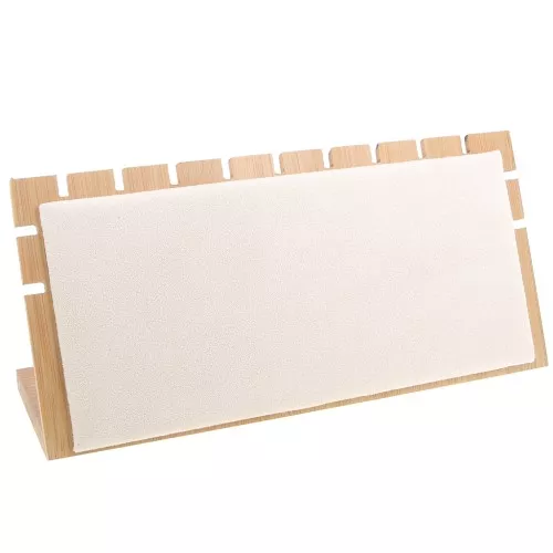 Joyero para collar - expositor de joyas 12x25 cm Bambú - suede Beige