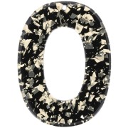 Colgante Hueco Ovalado de Acetato 47x35 mm - Purpurina - Oro - Negro x1