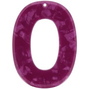 Colgante hueco ovalado de acetato 47x35 mm - carey - frambuesa nacarado x1