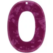 Colgante Ovalado calado de acetato 47x35 mm - Concha de Tortuga - Frambuesa Nacarado x1