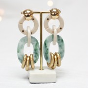 Colgante Ovalado calado de acetato 47x35 mm - Concha de Tortuga - Frambuesa Nacarado x1