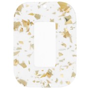 Colgante Rectángulo de acetato 40x30 mm - Glitter - Dorado - Transparente x1