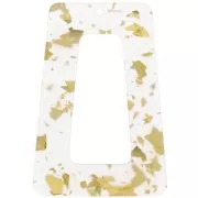 Colgante trapecio calado de acetato 50x35 mm - Purpurina - Dorado - Transparente x1