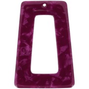 Colgante trapecio calado de acetato 50x35 mm - Concha de Tortuga - Frambuesa Nacarado|raw }}