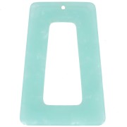 Colgante trapecio calado de acetato 50x35 mm - Concha de Tortuga - Perla Menta x1|raw }}