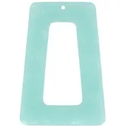 Colgante trapecio calado de acetato 50x35 mm - Concha de Tortuga - Perla Menta x1