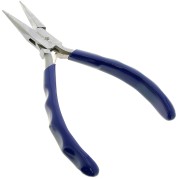 Pinza plana de puntas redondas con resorte, 14,5 cm, mango ergonómico, de Cuentas&Co, azul, 1 unidad