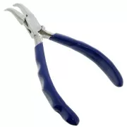 Alicates con punta de resorte doblada 14 cm con mango ergonómico de Perles&Co - Azul x1