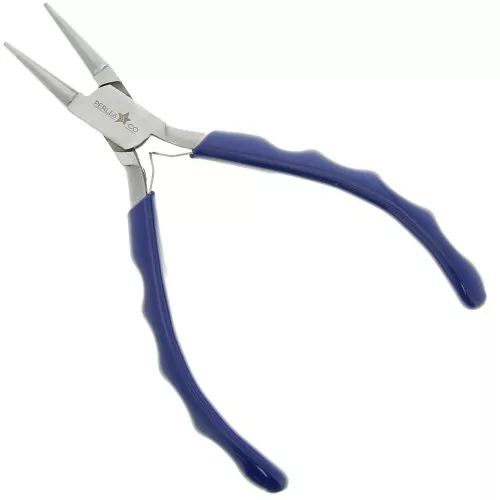 Alicates redondo de 14 cm con mango ergonómico de Perles&Co - Azul x1