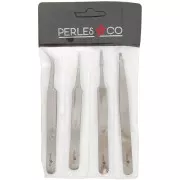 Juego de 4 pinzas de precisión de 12 cm de Perles&Co x1