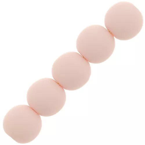 Perlas en resina efecto mate 6 mm - Rosa pastel x10