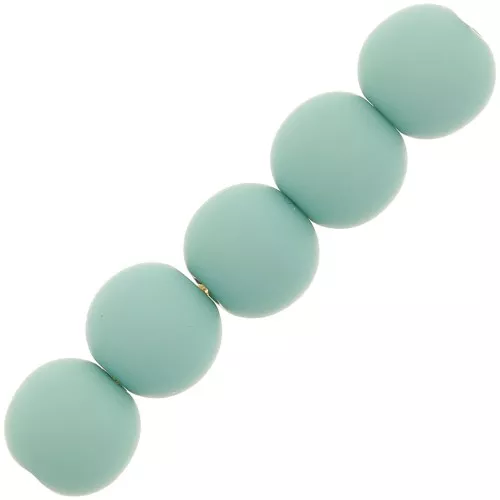 Perlas de resina efecto mate 6 mm - Verde agua x10
