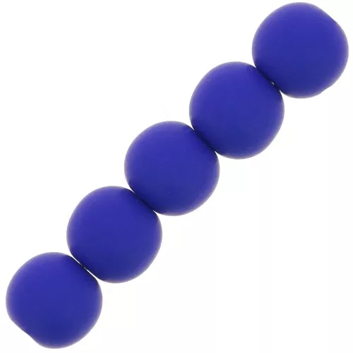 Cuentas de resina efecto mate 6 mm - Azul Real x10