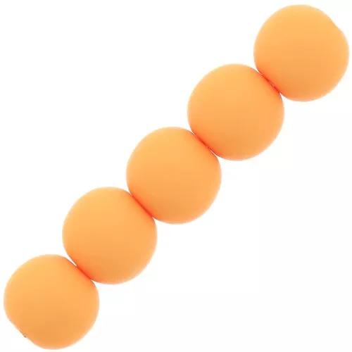 Cuentas de resina opaca 6 mm - Orange clair mat x10
