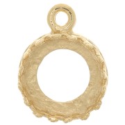 Engaste colgante redondo corona - para cabujón de 8mm - Chapado de oro 3 micras x1|raw }}