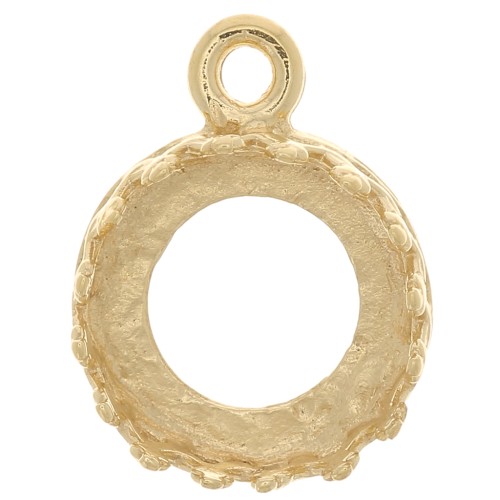 Engaste colgante redondo corona - para cabujón de 8mm - Chapado de oro 3 micras x1