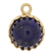 Engaste colgante redondo corona - para cabujón de 8mm - Chapado de oro 3 micras x1