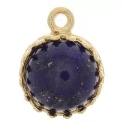 Engaste colgante redondo corona - para cabujón de 8mm - Chapado de oro 3 micras x1