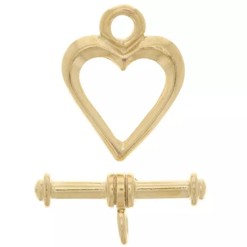 Cierre de corazón 16x12 mm - 3 micras chapado en oro x1