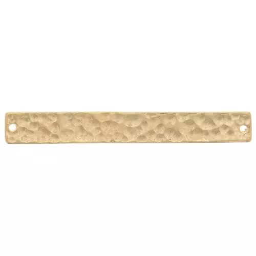 Barra rectangular martillada 30x4 mm - 3 micras de oro x1