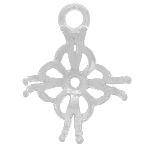 Colgante de filigrana para semiperforado y rivoli 10 mm - Plateado x1