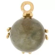 Colgante de filigrana para semiperforado y rivoli 10 mm - Dorado con oro fino x1