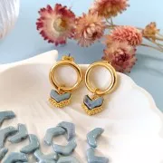 Tachuelas - Círculo hueco 19 mm - Plateado antiguo x2