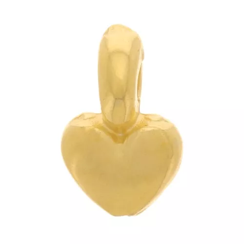 Mini colgantes de corazón 6,5x4 mm - Dorado con oro fino x5