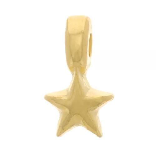 Mini Star Charms 7x4 mm - Dorado con oro fino x5