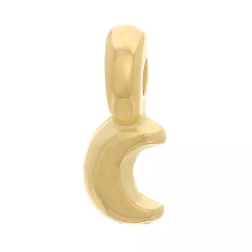 Mini colgantes de luna 7x3 mm - Dorado con oro fino x5