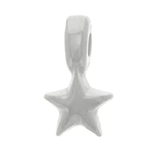 Mini Star Charms 7x4 mm - Plateado x5