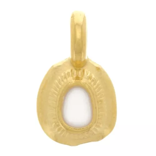 Charm étnico irregular 11x6 mm con resina epoxi - chapado en oro - blanco x1